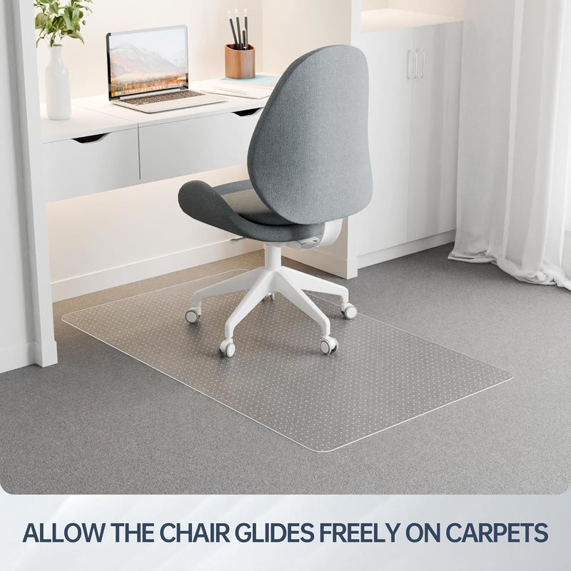 Futurwit Large Office Chair Mat for Carpeted Floors, 44" x 58" Low Pile Carpet Protector for Desk Chair, Easy Glide Transparent Plastic Floor Mat for Rolling Chairs (Rectangle) - Image 2